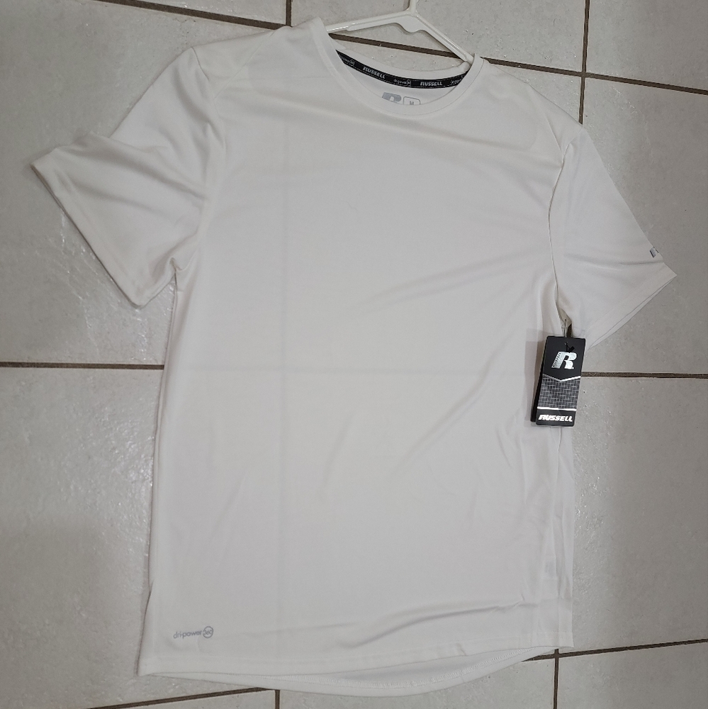 White men's short sleeve athletic shirt